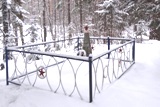 Озеро Поганец в Лычёвской  волости  Великолукского района. Могила партизана Куприянова Петра Марковича на берегу озера в Сенчитском бору. 